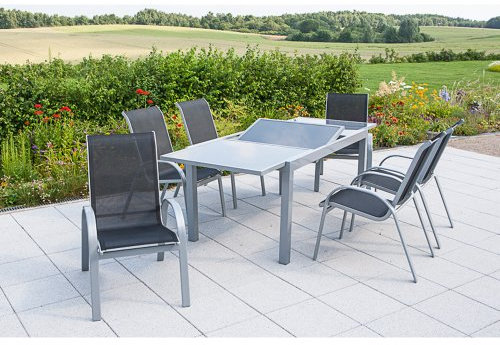 MERXX Gartenmöbel-Set Amalfi, silber/anthrazit 7 tlg.