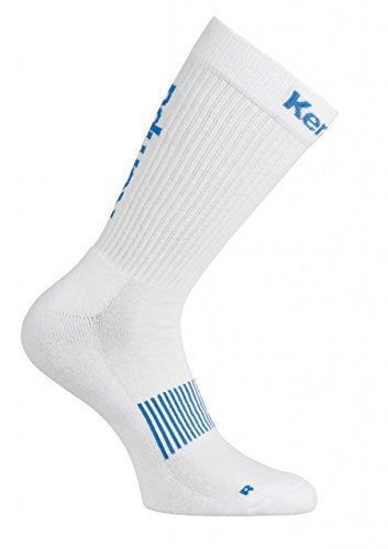 Kempa Unisex Socken Logo Classic Herren, Weiß/azurblau, 46 EU