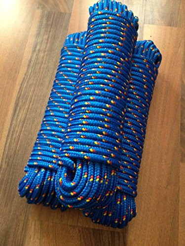 Nr.10 Blaues Tauwerk,Tau 10 mm x 30 m,Ankerleine,Seil,Leine,Festmacher,Allzweckseil, Segeltauwerk, Mehrzweckseil, Bootstau, Strick, Ersatzseil, Reparaturseil, Schot, Kordel,Spannseil,Rope