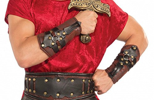 shoperama Braune Armstulpen in Leder-Optik für Römer Gladiator Legionär Kostüm LARP