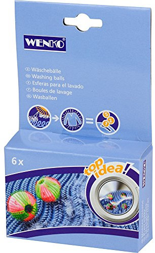 WENKO Wäschebälle 6er Set - 6er Set, für Wollpullover, Polypropylen, 4 x 4 cm, Grün