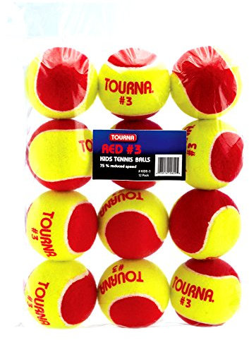 TOURNA Low Compression Quickstart Tennis Balls for 36-Feet Court (Pack of 12)
