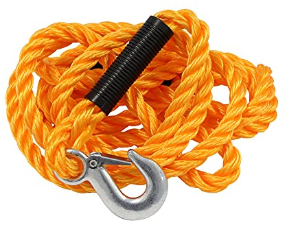 Streetwize - Braided Towing Rope with Metal S Hooks - 2 Tonne - Yellow, 3.5 Metre - Ideal For Towing: Small Cars and Vans
