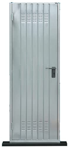 Puerta para bodega galvanizada con manija y cerradura, para cochera, ventanilla 70x200