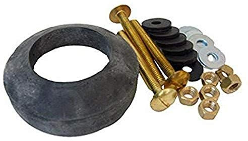 LASCO 04-3809 Toilet Tank To Bowl Bolt Kit Brass Bolts with Washers, Hex/Wing Nuts, Gasket, for Norris or Mansfield Toilets