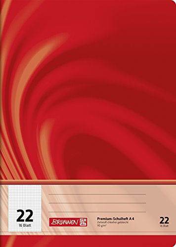 BRUNNEN Schulheft Premium Vivendi | A4, Lineatur 22, 16 Blatt, rot