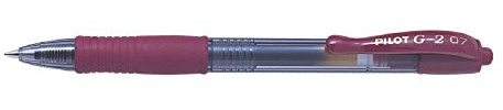 Pilot G2 07 Dark Red Fine Retractable Gel Ink Pen Rollerball 0.7mm Nib Tip 0.39mm Line Width Refillable BL-G2-7 (Pack Of 1)