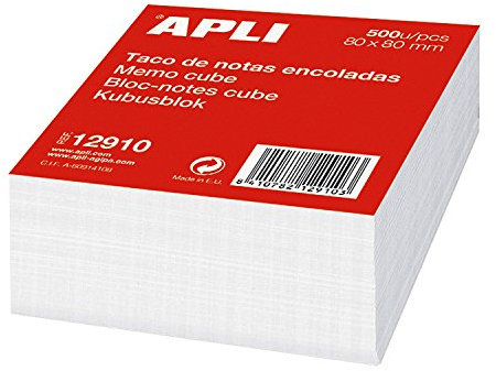 APLI 12910 - Taco de notas encoladas (80 x 80) 500 hojas