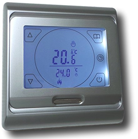 SM-PC®, Raumthermostat Thermostat programmierbar mit Touchscreen, programmierbar, Schaltleistung max. 3600 Watt Silber #713