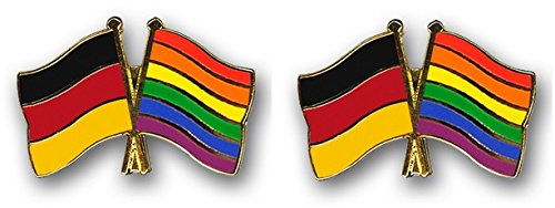 Yantec Freundschaftspin 2er Pack Deutschland Regenbogen Pin Anstecknadel Doppelflaggenpin