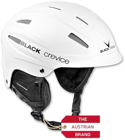 BLACK CREVICE Casco da sci Ischgl I Casco da sci antiurto dal design sportivo in diversi colori I Casco da sci Uomo & Donna I Casco da snowboard I Casco da sci traspirante I Regolabile (S, Bianco)