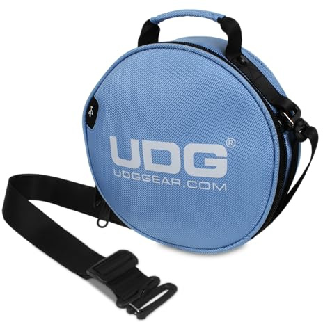 UDG Ultimate DIGI Headphone Bag, Light Blue (U9950LB) | Compact headphone bag for DJs; padded compartment, accessories pocket, adjustable shoulder strap