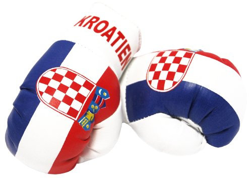 Sportfanshop24 Mini Boxhandschuhe Kroatien, 1 Paar (2 Stück) Miniboxhandschuhe z. B. für Auto-Innenspiegel