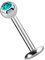 Modern Nature Piercing-Schmuck Titan Labret Lippenstecker 4 mm Platte in 1,2 x 8 mm + Kugel mit Stein in grün-türkis