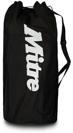 Mitre Fußballtasche, strapazierfähig, verstellbare Riemen, Schwarz, 12 Bälle
