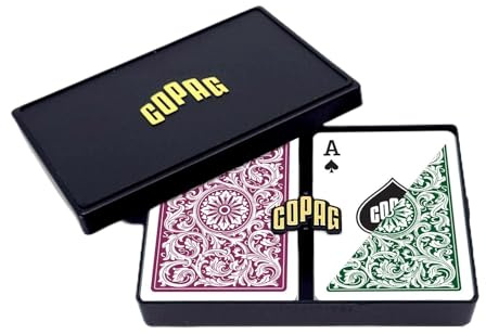 Copag Poker Size Regular Index 1546 Playing Cards (grün Burgund Setup)