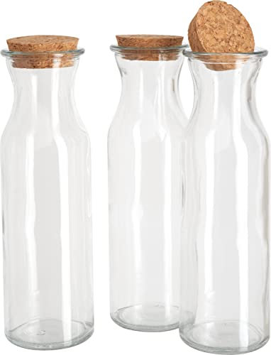 VBS Glasflaschen Milk, 3er-Set, Ø ca. 6 cm x 20 cm