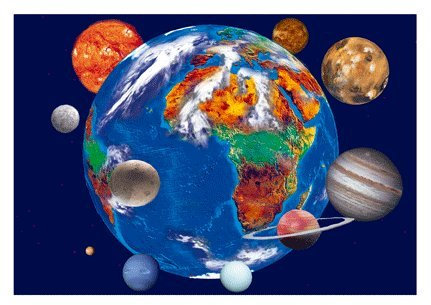 L.M. Kartenvertrieb & Verlags GmbH Postkarte mit 3D Effekt: 'Erde und Planeten'