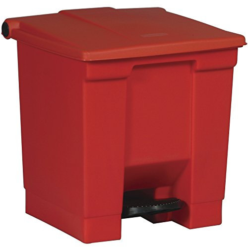 Rubbermaid Commercial 16 1/4x15 3/4x17 1/8 inch 8gal Step On Container - Red