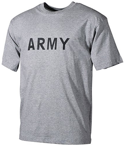 MFH Men's T-Shirt Grey with Army Print Size 3XL