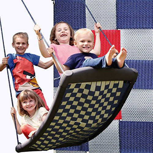 Große Mehrkindschaukel STANDARD silber/rot/blau für 4 Kinder, 136 x 66 cm (SPR.L.109) - das Original direkt vom Hersteller die-schaukel.de