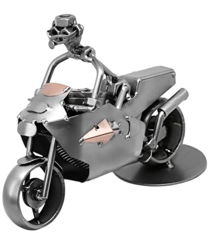 metalman24 Schraubenmännchen Motorrad Rennmotorrad - Handarbeit Geschenkidee Metallfigur Metallmännchen Stahlfigur Schraubenmännle - Deko für Büro & Zuhause