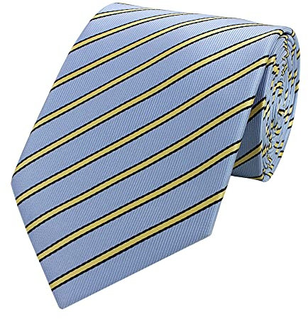 Fabio Farini - Modern gestreifte Herren Krawatte in 8cm Breite - Schlipse Passend fürs Büro zum Anzug durch Robuste Pflegeleichte Mikrofaser Hellblau Gelb Schwarz