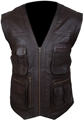 Feather Skin Herren-Jura Welt Chris Pratt Owen Grady Weste (Kunstleder) -xs