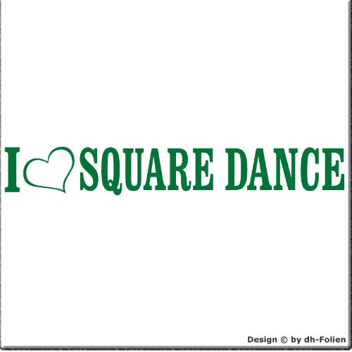 cartattoo4you® AL-00336 | I Love (als Herz) Square Dance | Autoaufkleber Aufkleber Farbe grün,in 24 Farben erhältlich,glänzend 20 x 3 cm