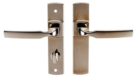 Vachette Ensemble de Poignée de Porte sur Plaque ARTIS - Version à Condamnation pour Porte de WC, Salle de Bain - Entraxe 165 mm - Matériau Zamak Résistant - Garantie 10 Ans - Finition Platine