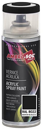Ambro-Sol V4008022 Smalto Acrilico Multiuso 1 Pezzo ,Marrone (Scuro), 400 ml