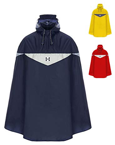 HOCK Premium Fahrrad Regenponcho 'Super Praktiko' mit Lüftung und seitlicher Armöffnung - 100% wasserdichter Fahrradponcho für Herren & Damen (Blau, XL)