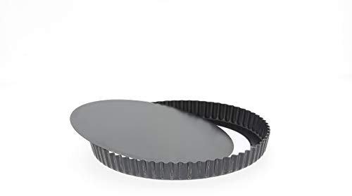 De Buyer, TARTERA HONDA ACANALADA, HIERRO AZUL Ø 24 CM X 2,5 CM ALTO CON FONDO DESMONTABLE--5357.24