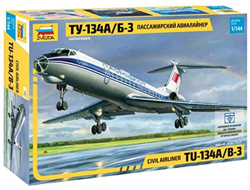 GSI Creos Zvezda 500787007-1:144 Passenger Aircraft Tupolev Tu-134B'67