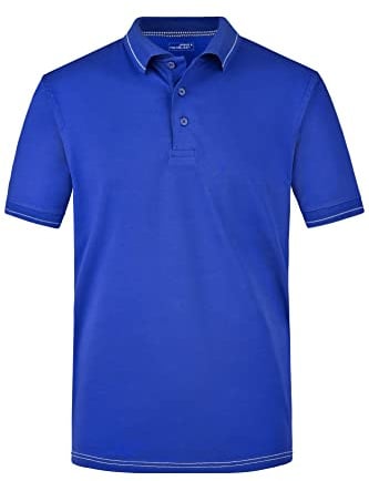 James & Nicholson Herrenpolo Elastic - Sportlich geschnittenes Poloshirt mit Frischeausrüstung | Farbe: royal/white | Grösse: 3XL