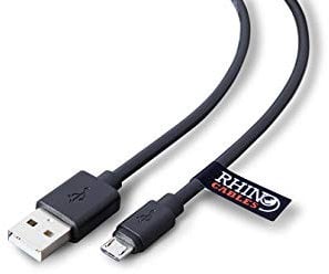 rhinocables USB v2.0 A to USB Micro Type B | Fast Charging & Data Transfer | USB 2.0 Speeds Up to 480 Mbps | Compatibility for Gaming Consoles, Cameras, Smartphones, Tablets & More (50cm,Pack of 1)