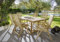 SAM 7tlg. Gartengruppe Kuba, 1 x Ausziehtisch Kuba + 6 x Hochlehner Aruba, Gartenmöbel aus Teak-Holz