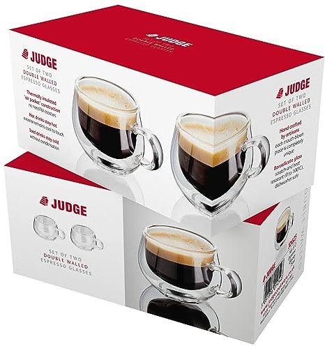 Judge Doppia Parete Horwood JDG25-Set di 2 tazzine da Espresso, 75 ml, 7.5 cm, 2 unità
