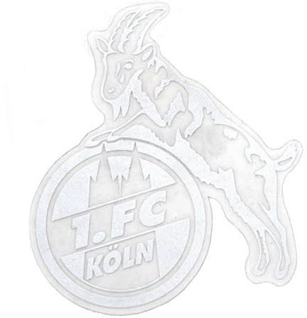 Sticker Aufkleber transparent (Silber) 1. FC KÖLN klein