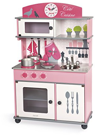 Janod - Holz Spielküche für Kinder ab 3 Jahren, Modern, Rosa