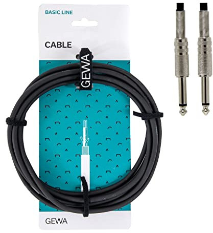 GEWA, Câble d'instruments Mono Basic Line, 3m, Jack mono 6,3 mm - Jack mono 6,3 mm