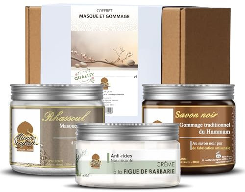 Maroc Argan Set Maske & Peeling/Peeling/Peeling/Feuchtigkeitspflege 100% natürlich, 1 Stück