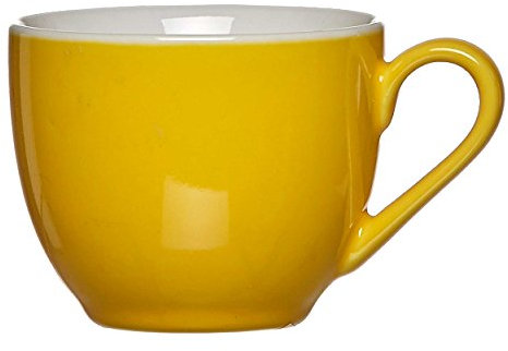 Ritzenhoff & Breker Doppio Espressotasse, Espresso Obertasse mit farbigem Rand, Porzellan, Gelb, 80 ml, 565119