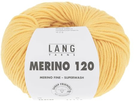 LANG YARNS Merino 120 - Farbe: Goldgelb (0149) - 50 g / ca. 120 m Wolle