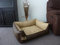 Hundebett Hundesofa Schlafplatz Kunstleder Similpelle 155 cm X 105 cm braun beige