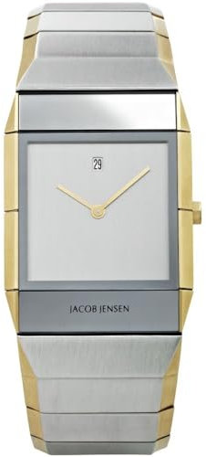 Jacob Jensen Herren Analog Quarz Uhr mit Edelstahl Armband 553