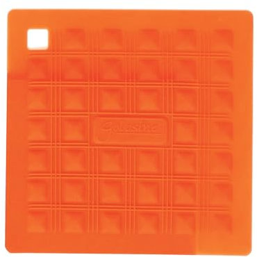 silikomart | MISS HOT Support de casserole en silicone, 175 x 175 mm, support de casserole de cuisine pour protéger les mains ou la table, couleur orange, fabriqué en Italie