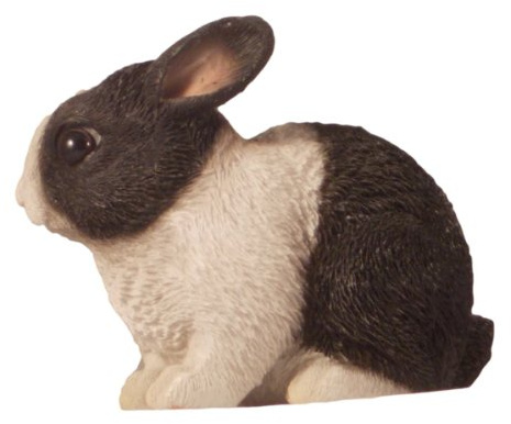 Vivid Arts baby dutch black & white rabbit 9.5cm x 11.5cm hollow resin