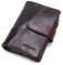 Contacts Portefeuille en cuir véritable pour homme avec compartiments pour cartes et poche pour les pièces