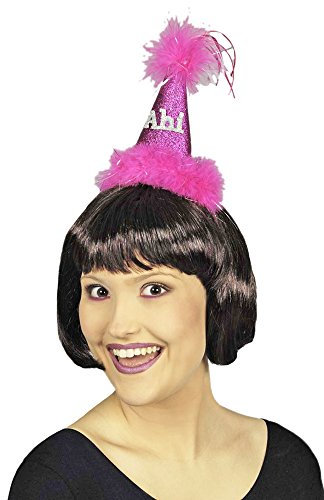 Körner Festartikel Minihut für Abifeier Pink mit Marabou Federn - für Schulabschluss Party und Abiball